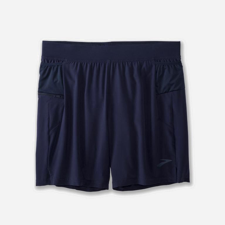 Brooks Sherpa 7 2-In-1 Hardloopshorts voor Heren Donkerblauw (ZLFRY-9415)